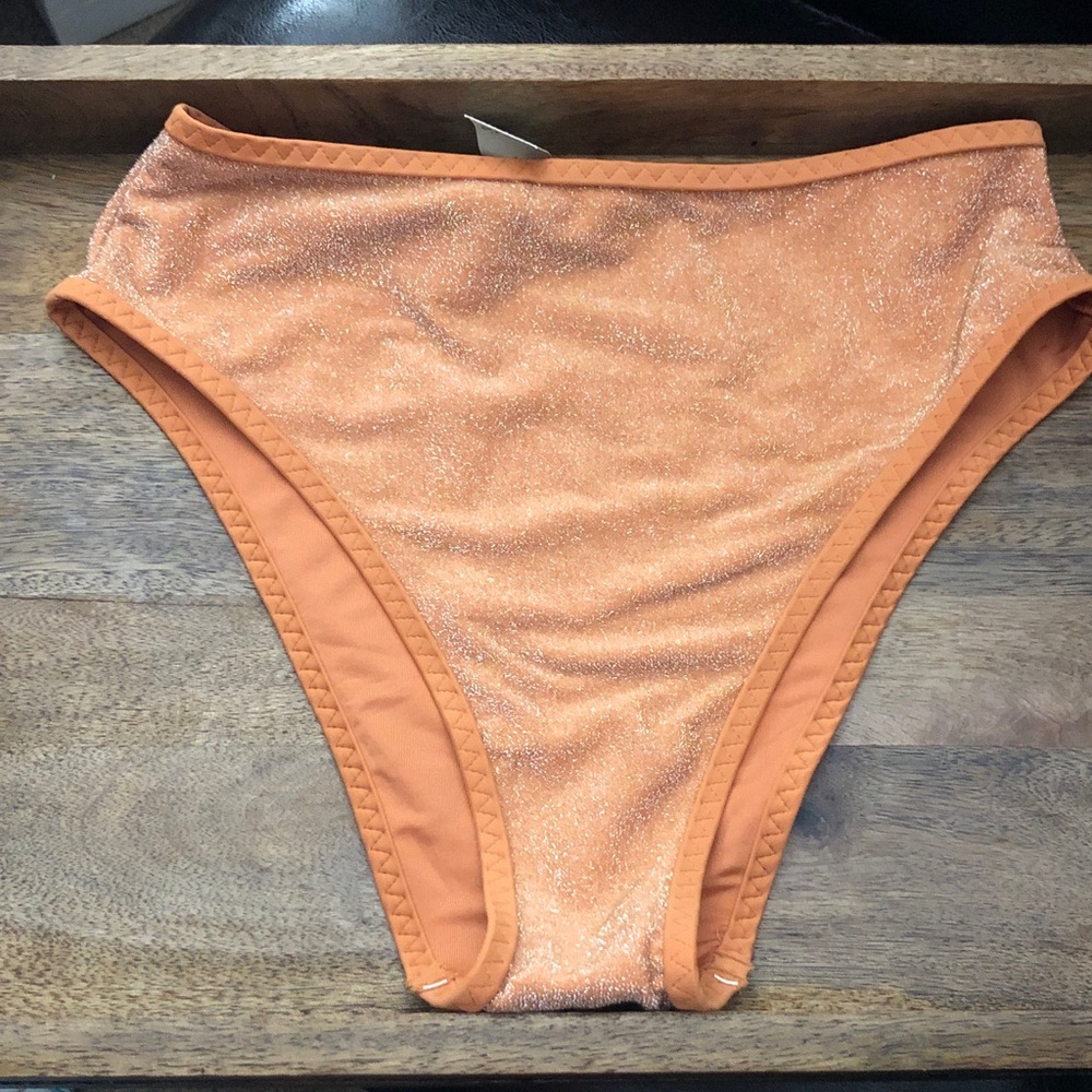 aerie Pumpkin color Shimmer High-Waist Bikini Bottoms